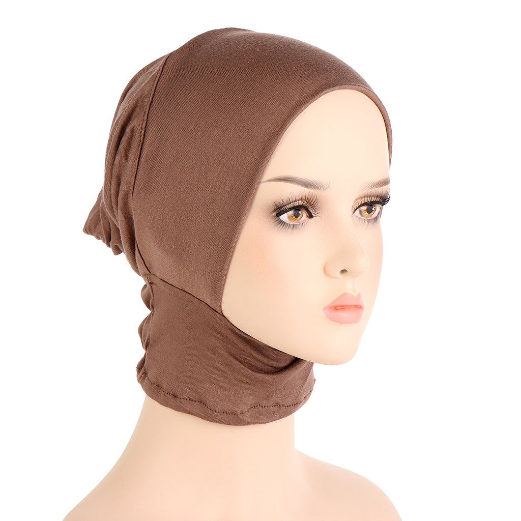 Solid Color Elastic Under Scarf Cap