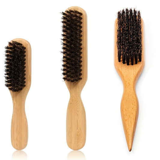 "3-Pack hard bristle hair brushes for slick back, edges, and flyaways"
"Compact and portable hair brushes for men and women of all hair types"
"Salon-quality brushes for sleek ponytails, buns, and precise styling"