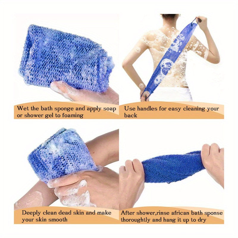 3pcs African Exfoliating Sponge with Handles Long