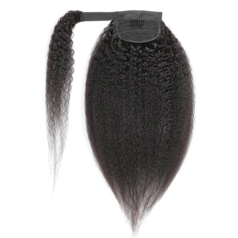 Natural Black Velcro Ponytail