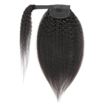 Natural Black Velcro Ponytail