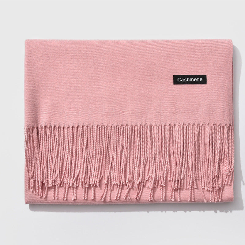 Cashmere scarf solid color- keep neck warm and protect your ends