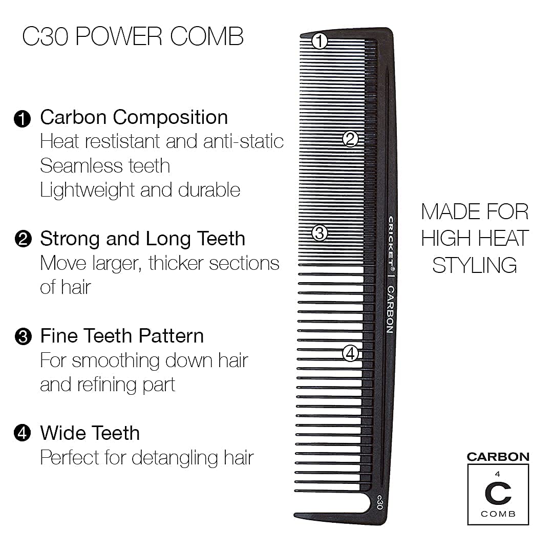 Carbon C20 cutting comb for precise hair sectioning and styling