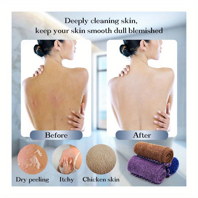 3pcs African Exfoliating Sponge with Handles Long