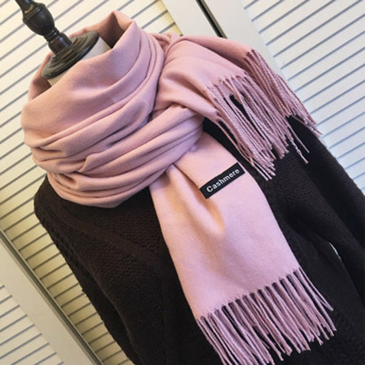 Cashmere scarf solid color- keep neck warm and protect your ends