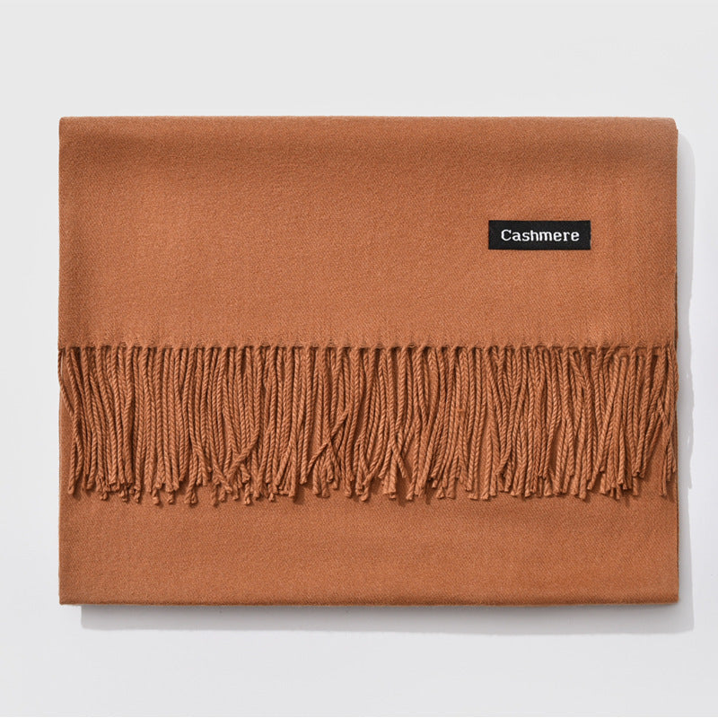 Cashmere scarf solid color- keep neck warm and protect your ends