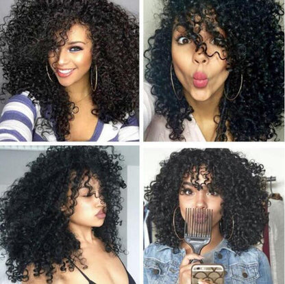 Afro-black Volume Curly Explosion Solid Color
