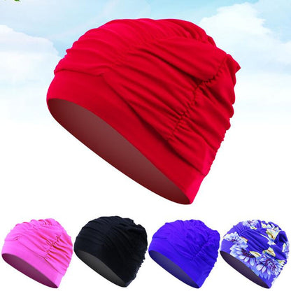 Women's Swimming Cap Pleated Plus-sized