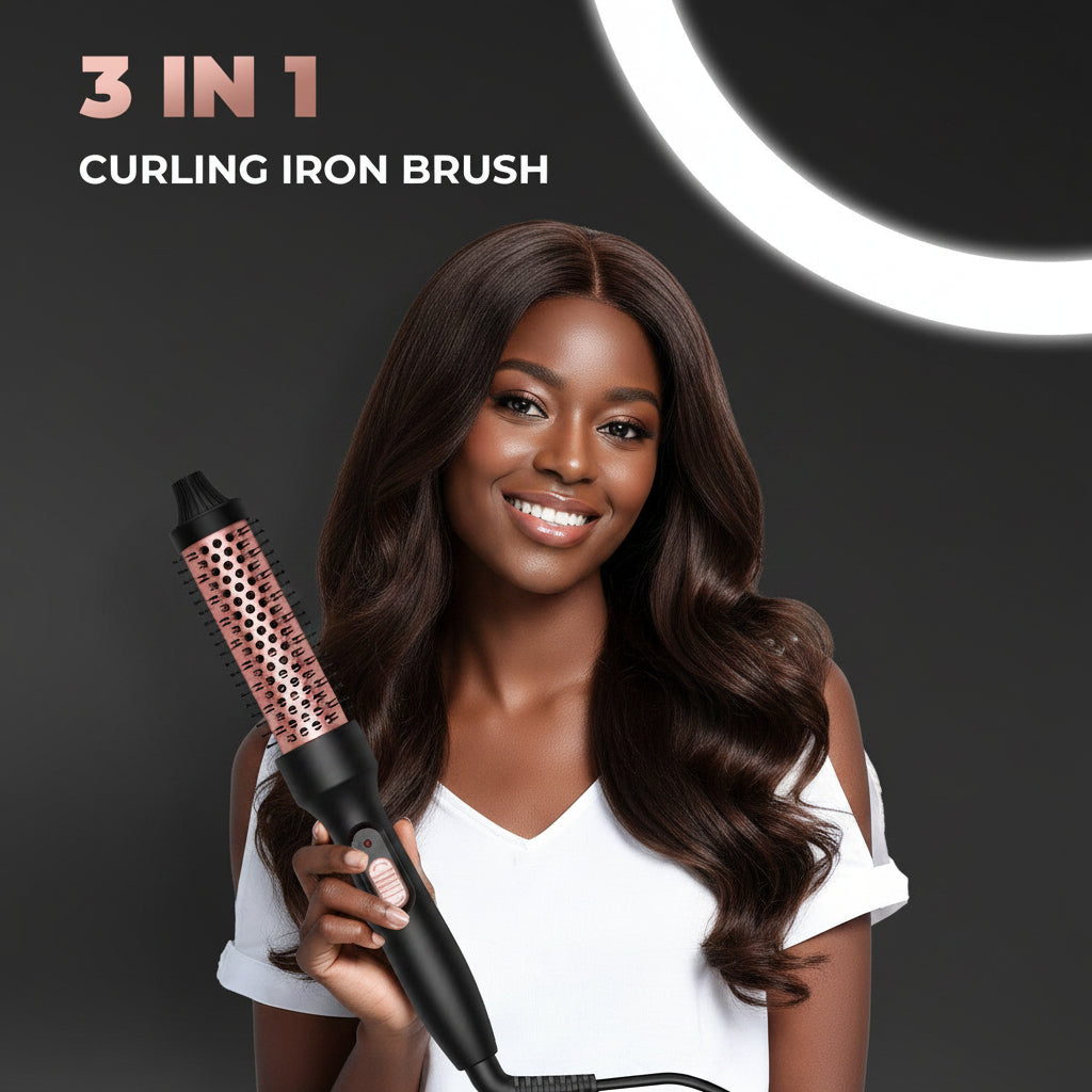 Black and rose gold 2-in-1 curling wand and hair straightener
Hair styling tool for straightening and curling hair at home
Professional curling wand for smooth curls and sleek straight styles
Lightweight hair styling tool with modern black rose gold design