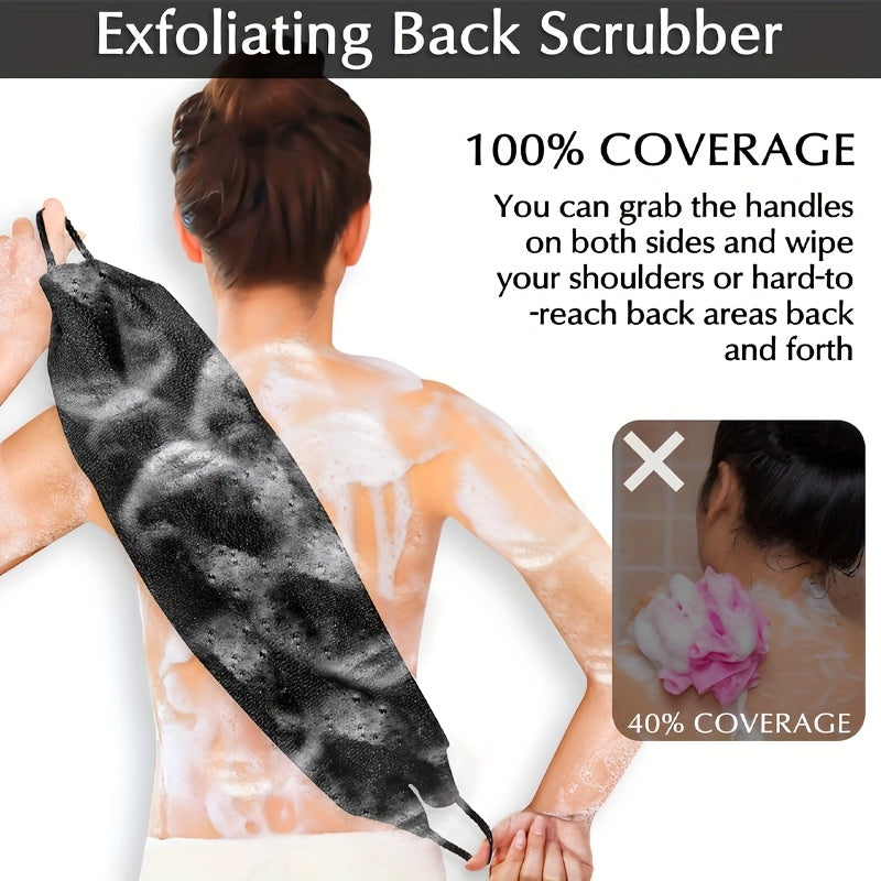 3‑Piece Exfoliating Dead Skin Removal Back Scrubber & Bath Gloves Set