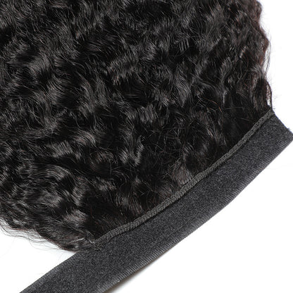 Natural Black Velcro Ponytail