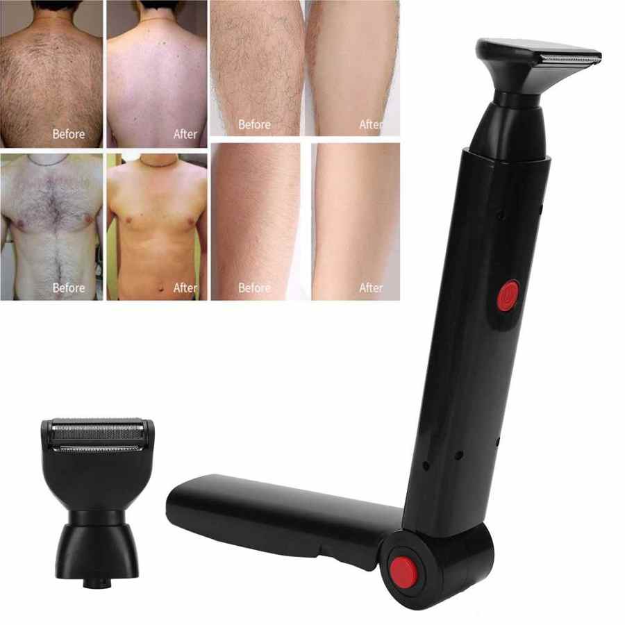 electric back shaver foldable handle body hair removal
usb rechargeable body grooming razor for men
dual blade back hair remover for smooth shaving
wet and dry electric shaver for full body use