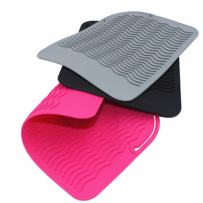 silicone heat resistant pad for hair straightener protection
salon styling mat for curling iron heat safety
non slip silicone heat resistant hair tool mat
hair styling heat insulation pad for home and salon use