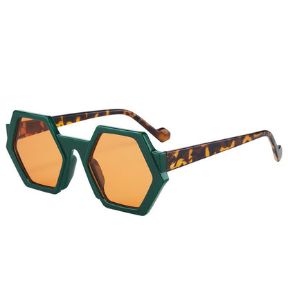 Stand out with these bold polygonal sunglasses designed to elevate any look. Featuring a unique geometric frame, they add a modern edge while providing reliable sun protection for everyday wear.

Lightweight and comfortable, these unisex sunglasses are perfect for both men and women. Whether you're heading out for a drive, traveling, or styling a statement outfit, they deliver the perfect mix of fashion and function.

Versatile and eye-catching, these sunglasses are ideal for anyone looking to upgrade their