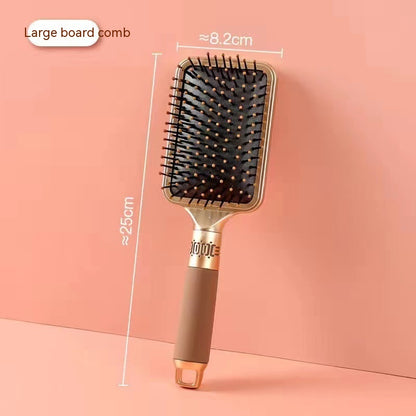 Brown and red premium hair brushes, plate and oval styles, durable ABS
