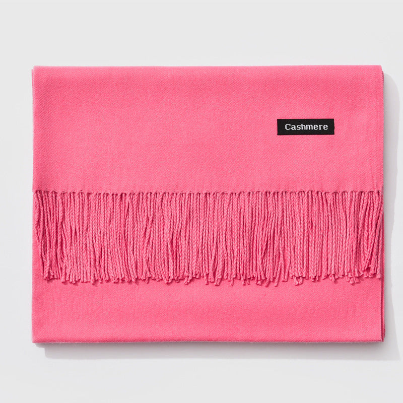 Cashmere scarf solid color- keep neck warm and protect your ends