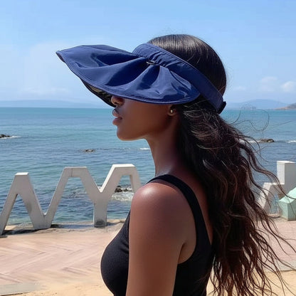 2-in-1 Sun Hat & Headband for Women – Korean Style UV Protection Visor Cap with Breathable Quick-Dry Fabric.