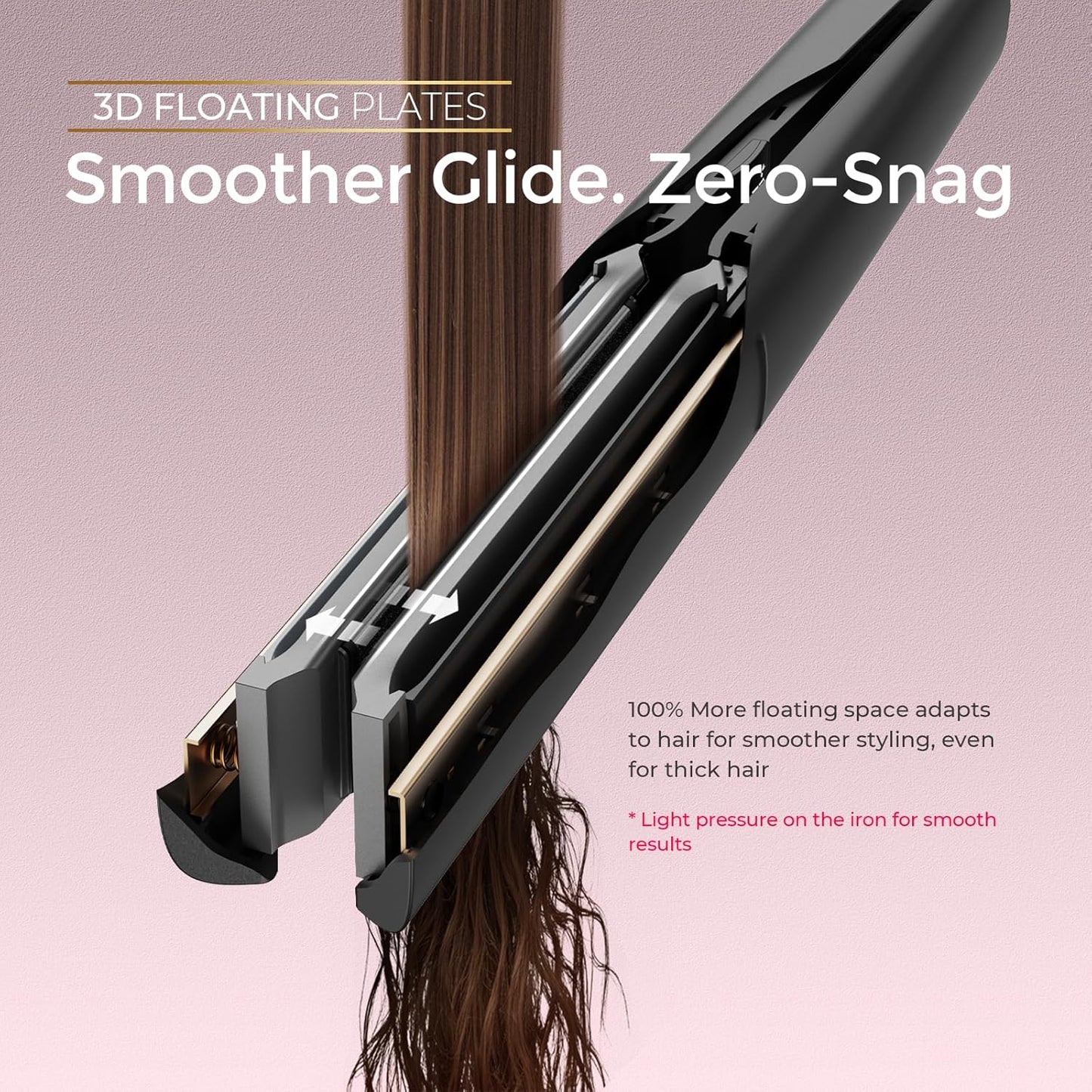 TYMO 2.0 Flat Iron Hair Straightener - Fast Smooth Styling, Long Ceramic Plates 2 in 1 Straightener & Curler, Hair Straighteners for Women with Hollow Design to Boost Curls, 1 Inch, 500M Ionic, Black