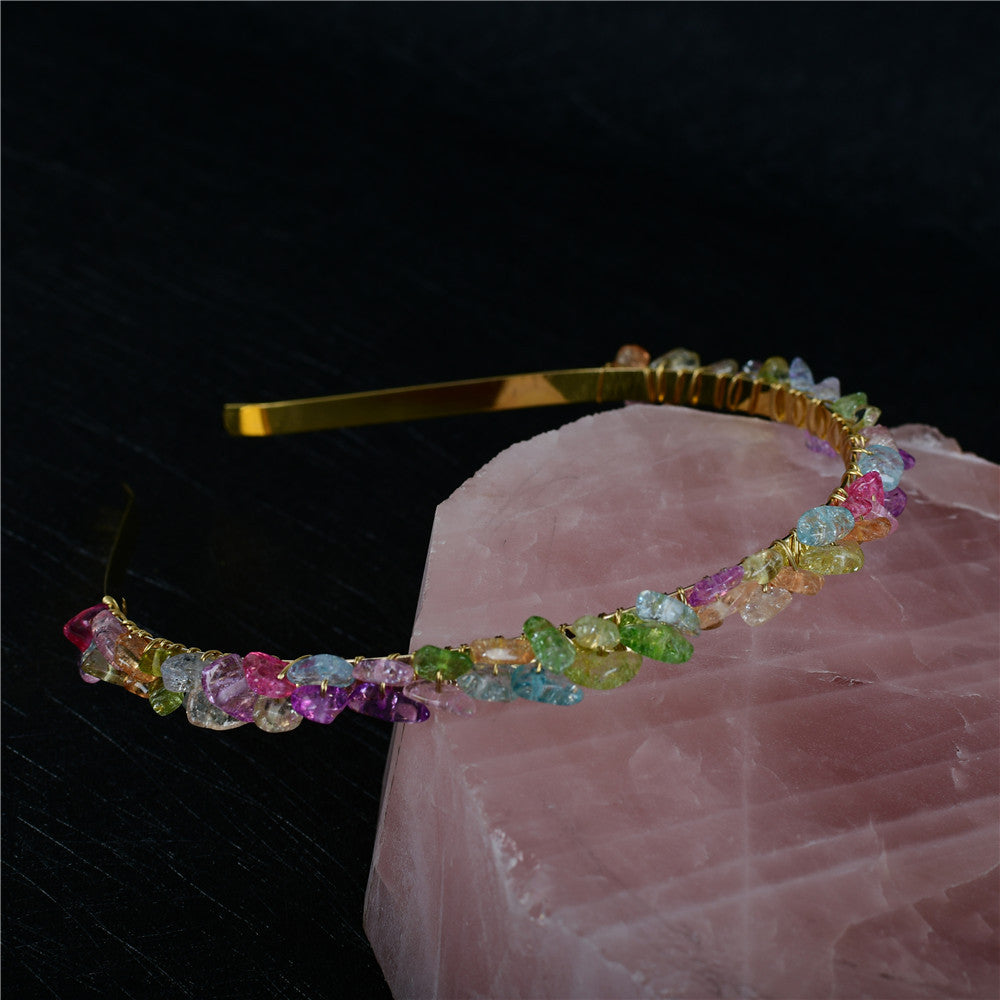 Crystal Amethyst bridal headband with crown-inspired design for weddings
Vintage geometric crystal headpiece for formal events and special occasions
Double-row crystal hairband in multiple colors for elegant hairstyles
Lightweight bridal headband with sparkling amethyst and other crystals