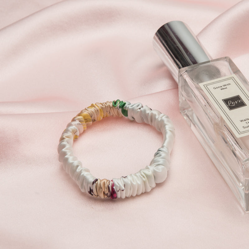 Handmade large intestine silk hair tie