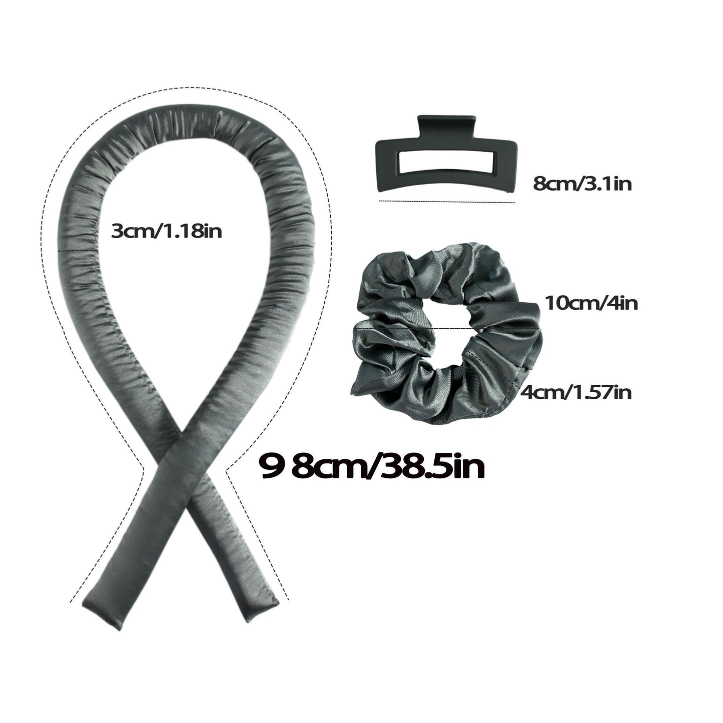 heatless hair curler ribbon overnight curls set
fabric hair curling rod with clip and hair ties
no heat hair curling tool soft waves styling
overnight hair curler set for natural curls