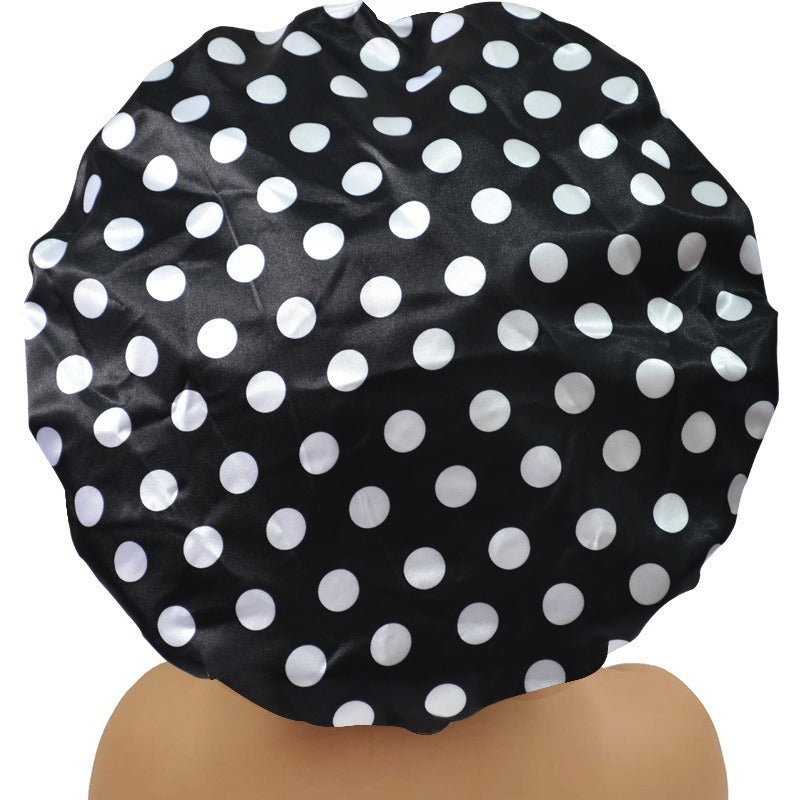 Three-layer Thickened Three-in-one Shower Cap Shower Bath Waterproof Cap Absorbent Hair Drying Cap Bathroom Hat