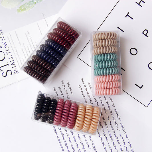 Vintage TPU hair rings no crease ponytail holders multi color
Strong hold hair ties for buns and ponytails flexible design
Geometric hair rings worn as wrist accessory and hair tie
Durable TPU hair bands for thick hair everyday styling