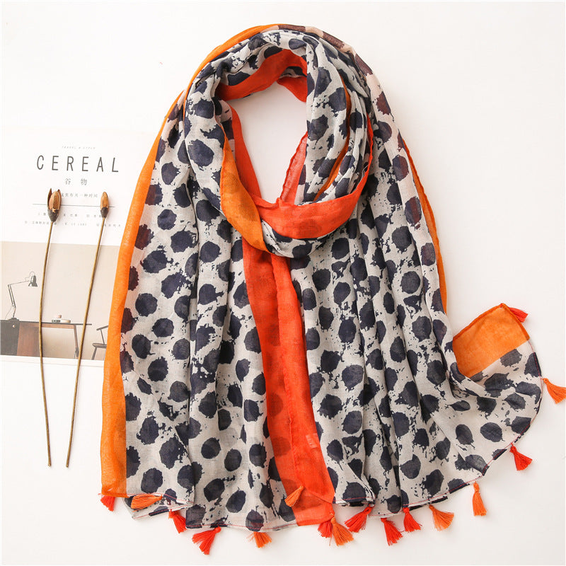 Retro Bohemian Cotton-Linen Scarf.