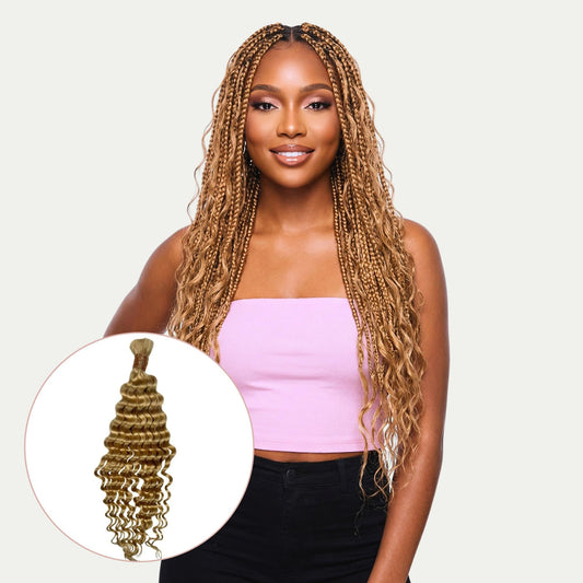 Blonde Deep Wave Bulk 100% Human Braiding Hair