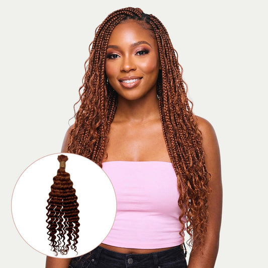 Copper Deep Wave Color 350 Bulk 100% Human Braiding Hair