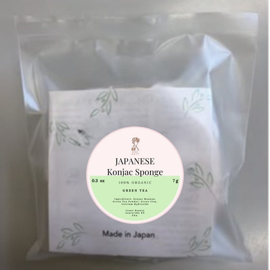 Esponja facial de konjac de té verde