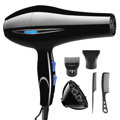 Powerful Hair Dryer With Dryer Attachments Styling Nozzles Pointed Tail Comb Flat