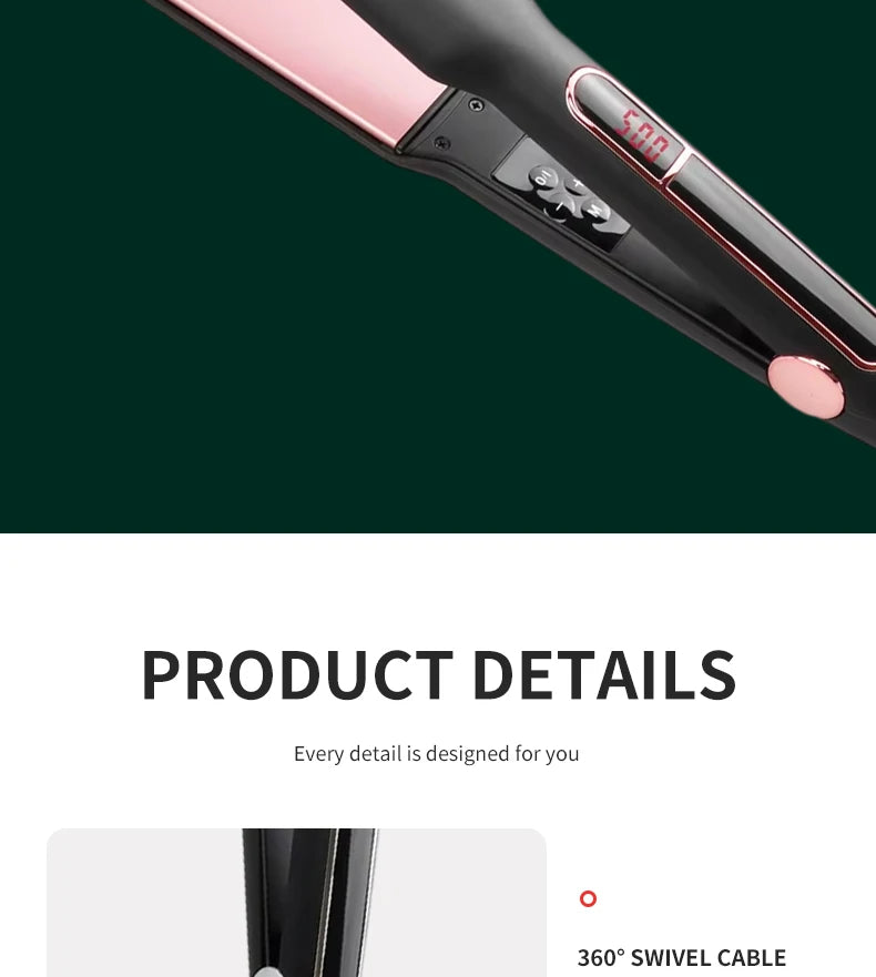 Professional Ceramic Hair Straightener with LCD Display