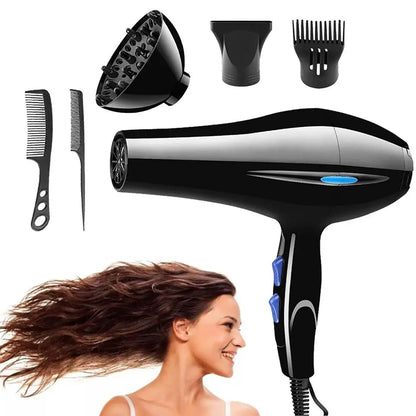 Powerful Hair Dryer With Dryer Attachments Styling Nozzles Pointed Tail Comb Flat