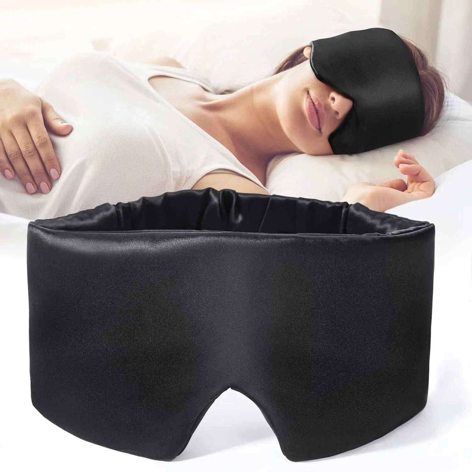 Women & Men, Soft Pressure-Free Eye Mask with Adjustable Velcro Strap, Anti-Wrinkle Silk Eye Cover for Deep Rest & Skin Care
Silk Sleep Mask with Ear Coverage, Ultra-Soft Mulberry Silk Eye Mask for Sleeping, Lightweight & Breathable Design with Adjustable Wide Velcro for Maximum Comfort