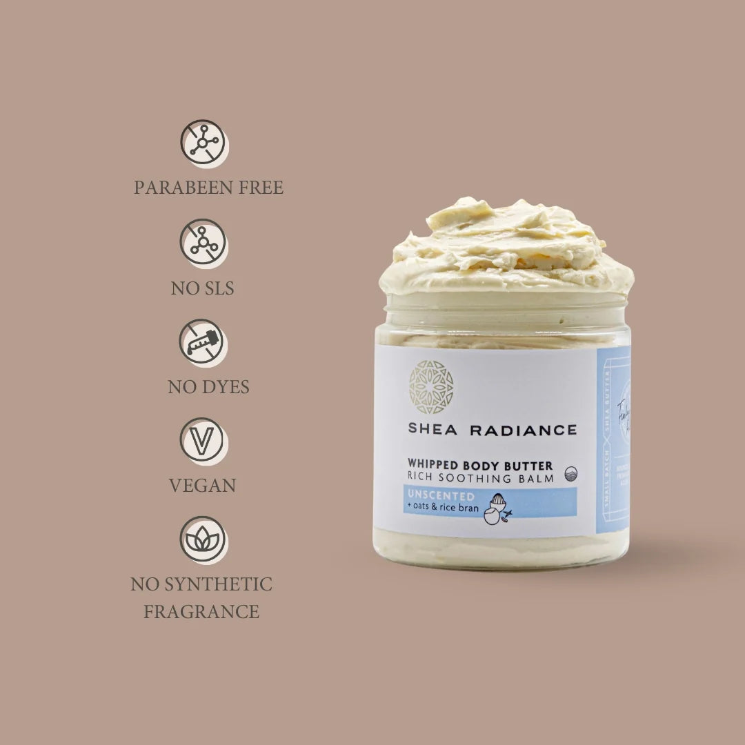 Whipped Shea Body Butter with Colloidal Oatmeal | For Dry, Sensitive and Eczema-Prone Skin