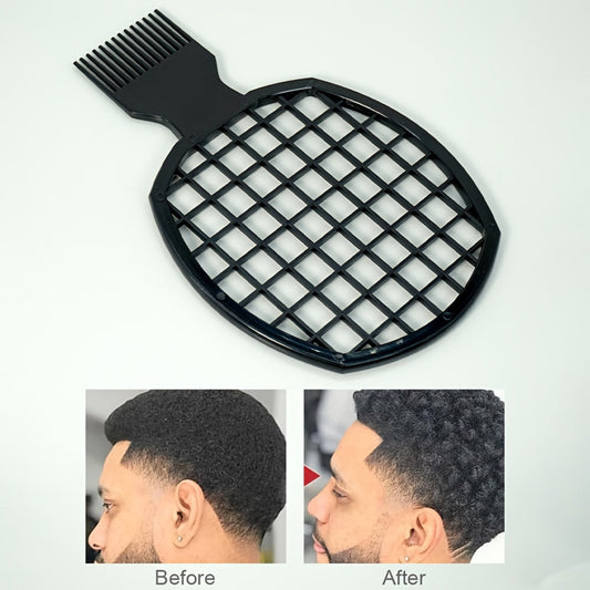 Carbon fiber twist comb for coil definition and curl styling
Beard shaping tool for clean lines and polished edges
Hair pick comb adding volume and reducing static
Versatile grooming tool for men and women