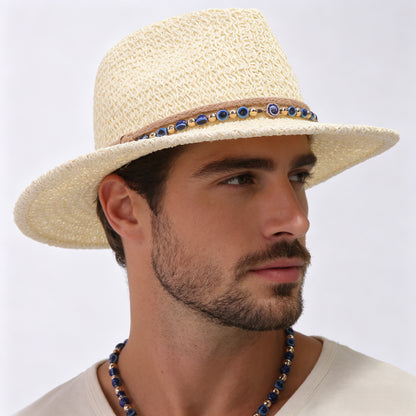 Vintage wide brim straw beach hat with beaded band for summer fashion
Women’s straw sun hat for beach travel fishing and outdoor activities
Stylish cowboy weave straw hat with wide brim sun protection
Lightweight summer straw hat with vintage design and solid color style