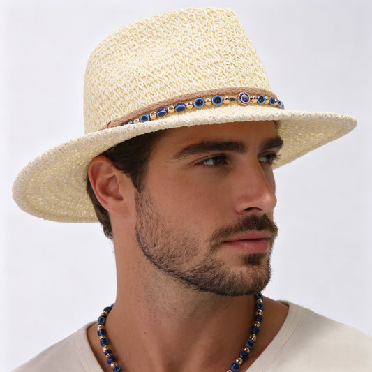 Vintage wide brim straw beach hat with beaded band for summer fashion
Women’s straw sun hat for beach travel fishing and outdoor activities
Stylish cowboy weave straw hat with wide brim sun protection
Lightweight summer straw hat with vintage design and solid color style