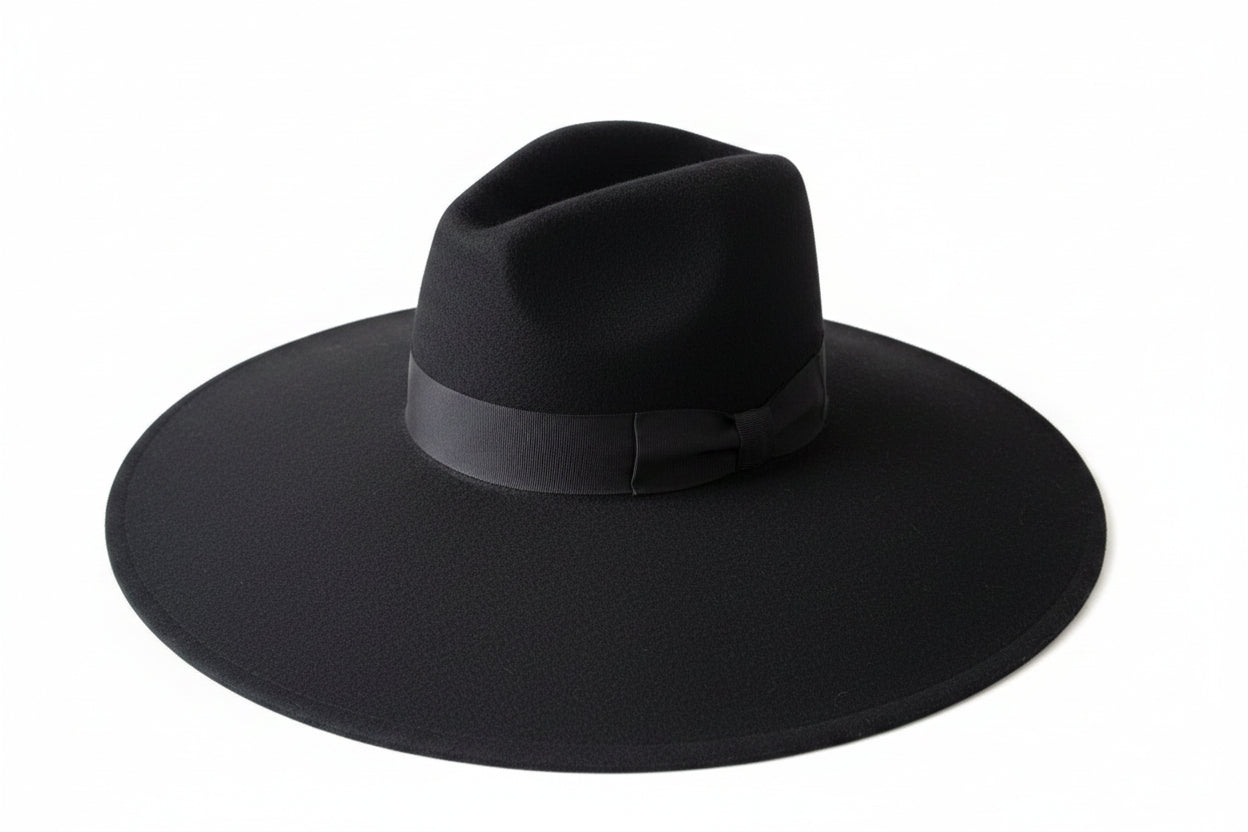 Sombrero de lana pura con ala extra ancha