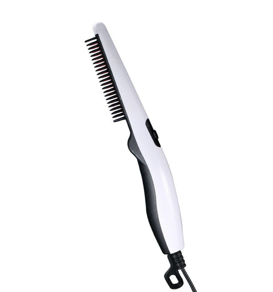 Fast-heating hair and beard straightener for home or travel use