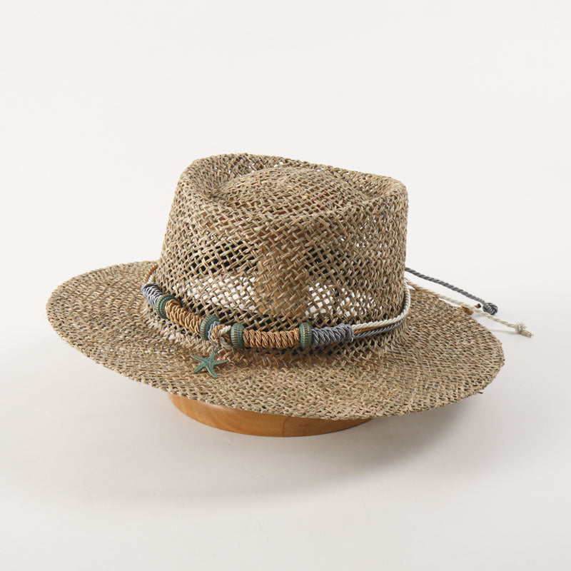 Seagrass straw sun hat with breathable woven texture, pointed top crown, and lightweight summer-ready design for beach and vacation outfits.
Lightweight woven seagrass summer hat featuring a stylish pointed crown and airy breathable construction for sunny outdoor wear.
Natural seagrass straw hat with elegant pointed top silhouette designed for sun protection, comfort, and effortless warm-weather fashion.
Breathable straw sun hat crafted from woven seagrass with a modern pointed crown, perfect for beach trip