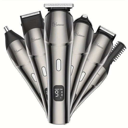6-in-1 Professional Hair Clipper & Trimmer – Beard, Precision, Nose & Body Hair Grooming Kit