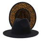 Black leopard bottom Fedora Hat