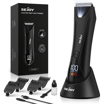 Adjustable beard trimmer with precision dial and 5 length settings
Cordless men’s beard trimmer with USB rechargeable battery
Close-up of electric beard trimmer with limit comb attachment
Men’s grooming device for mustache and beard styling