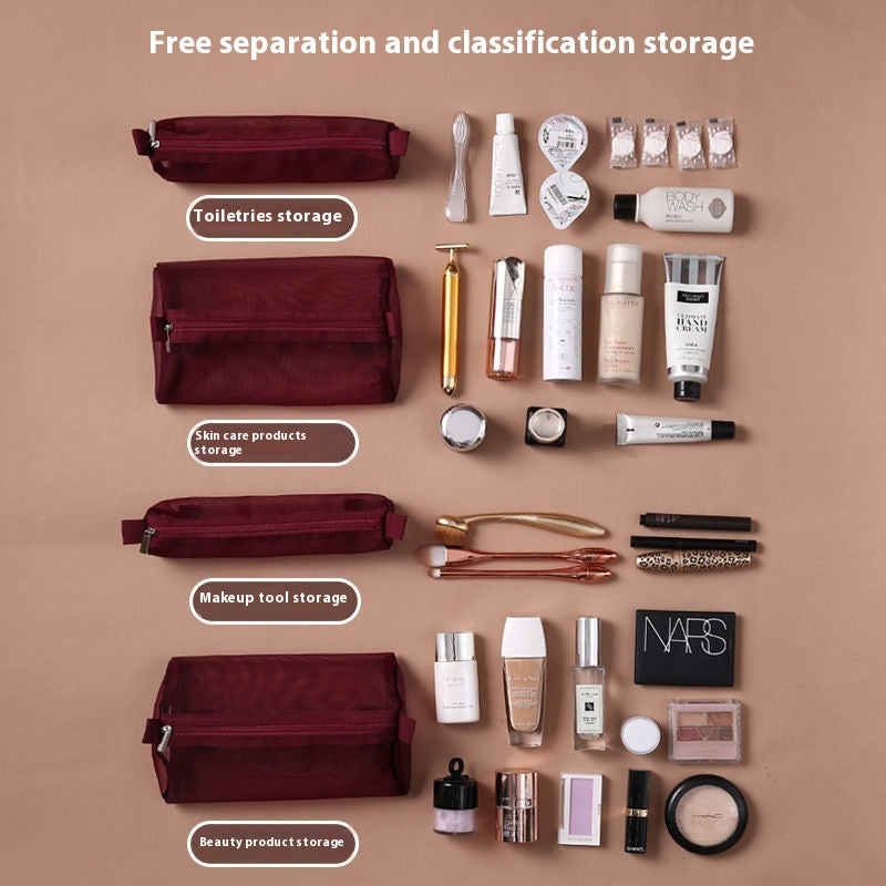 4-in-1 Travel Cosmetic Bag – Detachable Toiletry Organizer Roll-Up Storage Pouch.