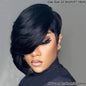 Straight Black Pixie Wig – 8" Human Hair, Glueless & Sleek