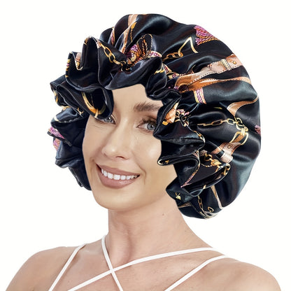 Double Layer Large Print Hair Bonnet