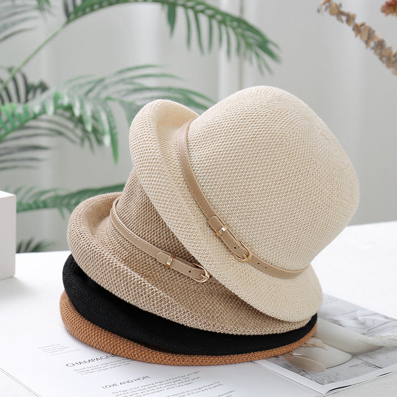Women’s lightweight sun protection bucket hat in multiple colors
Adjustable polyester bucket hat for outdoor activities and travel
Stylish sunshade hat with metal and leather detail
Breathable bucket hat for beach, hiking, and casual wear