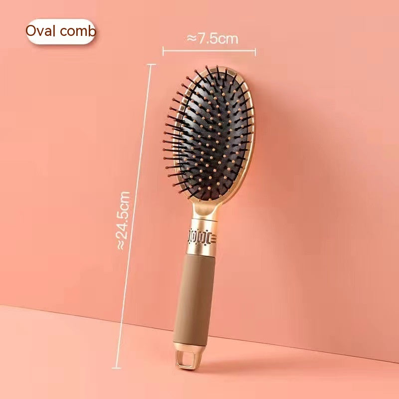 Brown and red premium hair brushes, plate and oval styles, durable ABS